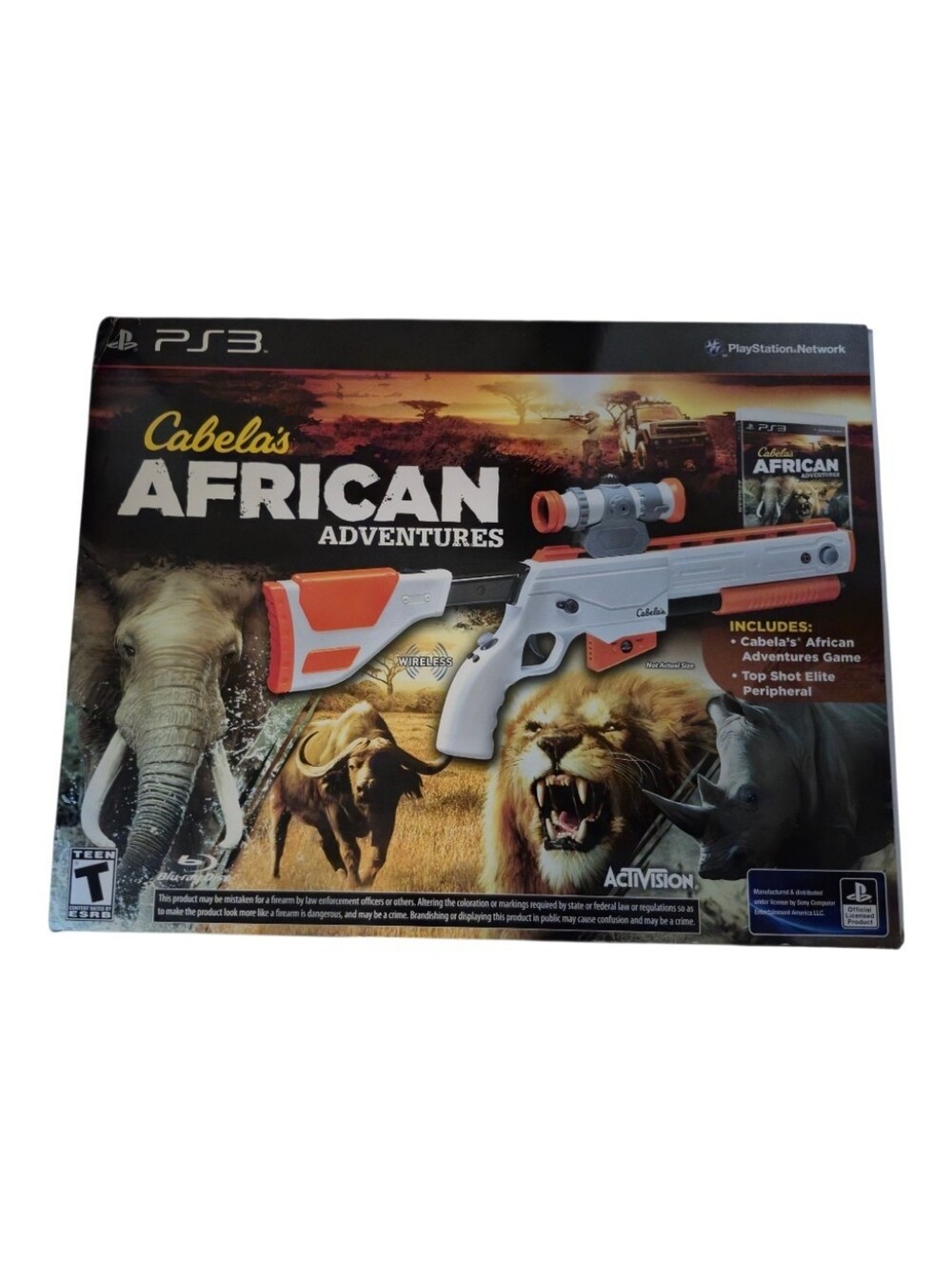 Cabela's White and Orange PS3 Rifle Controller for Hunting Games
